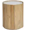 Made In Meubles - Table de chevet en bois de manguier et marbre Diego
