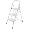 SELEKTA Marche pied 3 marches pliable en acier inoxydable