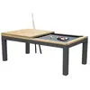 Table de billard transformable en table à manger 7ft - Bois et pieds noirs - Gris