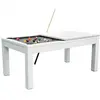 Table Billard Convertible 7FT - Meyer - Blanc - Tapis Gris - 213 x 112...