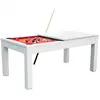 Table Billard Convertible Blanc 7ft - Meyer - Tapis Rouge - 213 x 112....