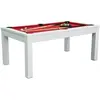 Table à manger convertible en Billard 6FT - Meyer - Blanc - Tapis Roug...