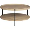 Drawer Table basse ronde en bois et métal ø80cm - Bois clair