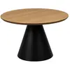 Drawer Table basse ronde en bois ø65cm - Bois clair et noir