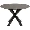 Drawer Table à manger 4 personnes ronde en céramique et métal - Noir