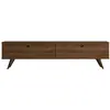 Meuble TV 2 portes en bois L160cm - Bois foncé