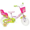 Vélo Enfant 12" PINK BLOOM Fille ( taille < 90/95 cm ) Rose & Vert...