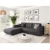 LOUNGITUDE Canapé d'Angle SUZIE Convertible en Tissu - Angle Gauche, Gris foncé