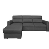 LOUNGITUDE Canapé d'angle KEI réversible convertible en tissu - Gris foncé
