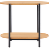 LOUNGITUDE Table d'appoint finition chêne et pieds métal noirs - 60x34 cm - Bois