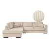 LOUNGITUDE BELAMI - Canapé d'angle 4 places en velours côtelé - Beige ...