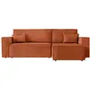 LOUNGITUDE Canapé d'angle convertible avec coffre en velours côtelé - Terracotta