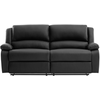 LOUNGITUDE Canapé relax manuel 3 places avec 2 assises XXL en simili - Noir