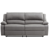 LOUNGITUDE Canapé relax manuel 3 places avec 2 assises XXL en microfibre - Gris
