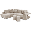 LOUNGITUDE Canapé d'angle TAMIA convertible avec coffre et 2 poufs en ...