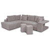 LOUNGITUDE Canapé d'angle TAMIA convertible avec coffre et 2 poufs en ...