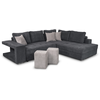 Canapé d'angle convertible TAMIA - LOUNGITUDE - Tissu - Gris foncé/gri...