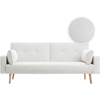 Loungitude ELGA - Canapé droit 3 places scandinave convertible en tiss...