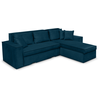 LOUNGITUDE Canapé d'angle CAELIA Réversible et Convertible avec coffre...