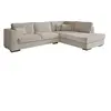 LOUNGITUDE Canapé d'angle droit 4 places tissu PENELOPE beige 4 places et +