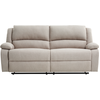 LOUNGITUDE Canapé relax manuel 3 places avec 2 assises XXL en tissu - Beige