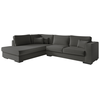 LOUNGITUDE Canapé d'angle xxl belami en tissu - gris foncé, angle gauche