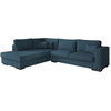 LOUNGITUDE Canapé d'angle XXL BELAMI en tissu - Bleu pétrole, Angle Gauche