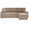 LOUNGITUDE Canapé d'angle réversible, convertible en velours avec coff...