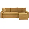 LOUNGITUDE Canapé d'angle réversible convertible velours jaune ocre Tipi 223 cm