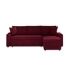 LOUNGITUDE Canapé d'angle réversible convertible velours bordeaux Tipi 223 cm