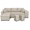 LOUNGITUDE Canapé d'angle OSLO convertible avec coffre et poufs droit ...
