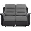 Canapé de Relaxation 2 places LOUNGITUDE LÉON - Microfibre/Simili Gris...