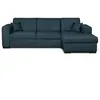 LOUNGITUDE Canapé d'angle droit convertible avec coffre tissu bleu BAHAMAS