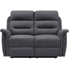 LOUNGITUDE Canapé de relaxation manuel 2 places en tissu gris foncé KING