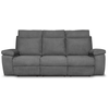 RELAXXO Canapé de relaxation électrique 3 places en tissu HOUDA - Gris clair