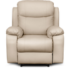 LOUNGITUDE Fauteuil de relaxation manuel bona en tissu imitation cuir - beige