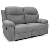 LOUNGITUDE Canapé de relaxation manuel 2 places en tissu bona - gris clair