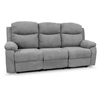 LOUNGITUDE Canapé de relaxation manuel 3 places en tissu BONA - Gris clair