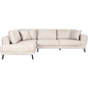 LOUNGITUDE Canapé d'angle convertible 2 coffres en tissu - Beige - Angle Gauche