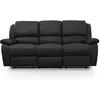 LOUNGITUDE RELAXXO - Canapé Relaxation 3 places Simili cuir LEO - Noir
