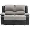 LOUNGITUDE Relaxxo - canapé de relaxation électrique 2 places microfibre et simili leo - gris et noir