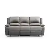 LOUNGITUDE Canapé Relaxation 3 places Simili et Microfibre LEO - Gris