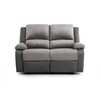 LOUNGITUDE RELAXXO - Canapé Relaxation 2 places Microfibre et Simili LEO - Gris