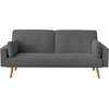 LOUNGITUDE Canapé droit scandinave convertible 3 places en tissu - Gris foncé