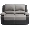 LOUNGITUDE Canapé de relaxation 2 places RELAX PU noir + microfibre gr...
