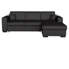 LOUNGITUDE Canapé d'angle droit convertible avec coffre PU gris BAHAMAS