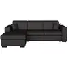 LOUNGITUDE Canapé d'angle gauche convertible avec coffre PU gris BAHAMAS