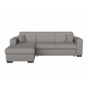 LOUNGITUDE Canapé d'angle gauche convertible avec coffre tissu gris clair Bari 262 cm
