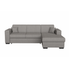 LOUNGITUDE Canapé d'angle droit convertible avec coffre tissu gris clair Bari 262 cm