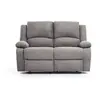 LOUNGITUDE Canapé Relaxation 2 places en microfibre LEO - Gris